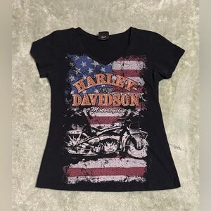 Harley-Davidson Women’s Black and Red Graphic Tee